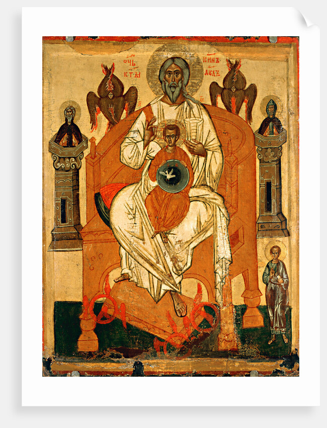 Trinity with the Saints, Early 15th cen by Russian icon