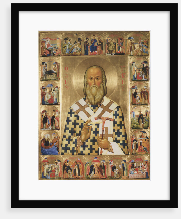 Saint Ignatius Brianchaninov with scenes from his life, 20th century by Russian icon
