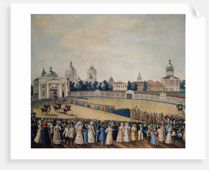 Visitation of Tsar Alexander I in the Alexander Nevsky Monastery, 1821 by Russian master