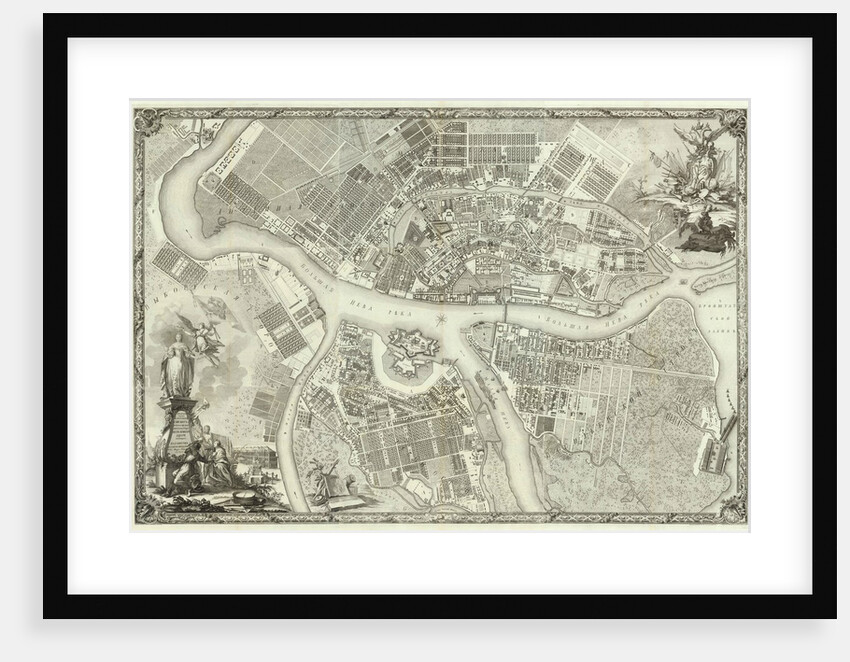 Map of Petersburg (Book to the 50th anniversary of the founding of St. Petersburg), 1753 by Russian Master