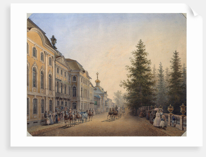 The main entrance of the Great palace in Peterhof, 1852 by Vasily Semyonovich Sadovnikov