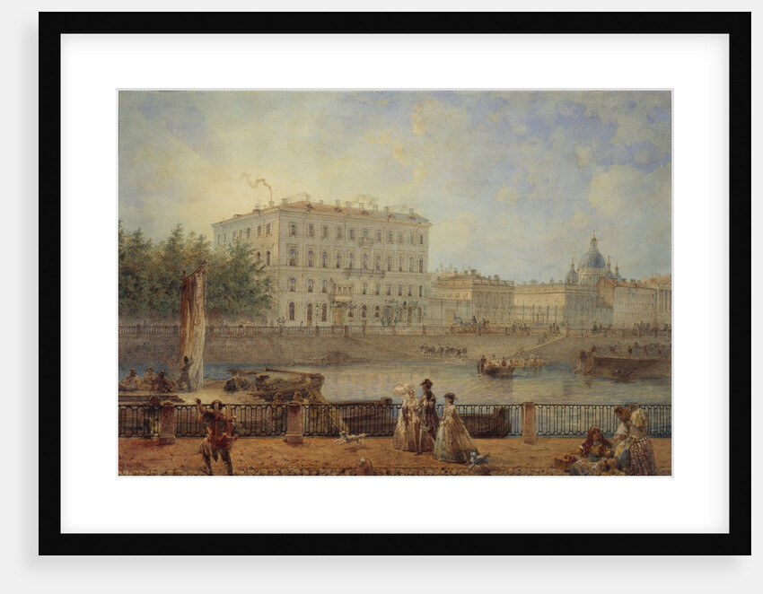 Saint Petersburg. View of the Fontanka River and the Derzhavin House, 1861 by Vasily Semyonovich Sadovnikov