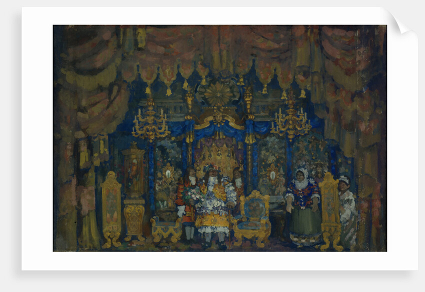 Jourdains Room. Stage design for the theatre play A Bourgeois as a Nobleman by J.-B. Moliere, 1911 by Nikolai Nikolayevich Sapunov