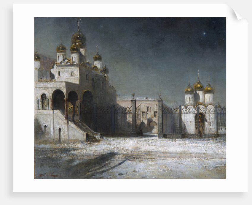 The Cathedral Square in the Moscow Kremlin at Night, 1878 by Alexei Kondratyevich Savrasov