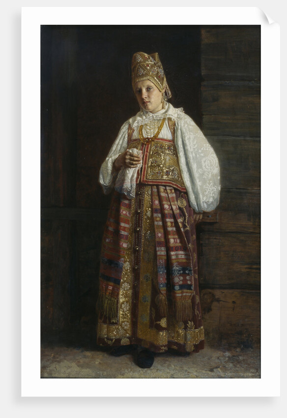 Woman from Kursk in traditional Russian clothing, 1871 by Grigori Semyonovich Sedov