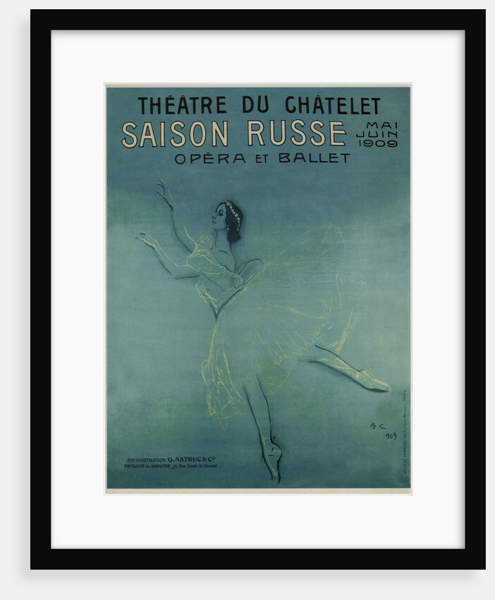 Advertising Poster for the Ballet dancer Anna Pavlova in the ballet Les sylphides by F. Chopin, 1909 by Valentin Alexandrovich Serov