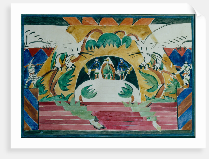 Stage design for the theatre play Tsar Maksemyan by A. Remizov, 1909 by Iosiph Solomonovich Shkolnik