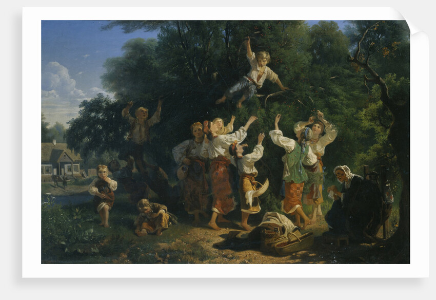 Cherry harvest in a landowners fruit garden in the Ukraine, 1858 by Ivan Ivanovich Sokolov