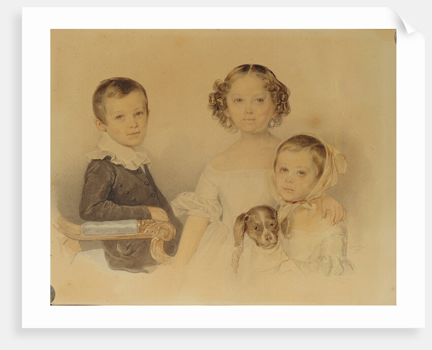 Portrait of the Lanskoy Children, 1839 by Pyotr Fyodorovich Sokolov