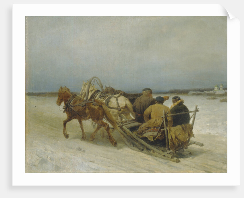 Troika in Winter, 1880s by Pyotr Petrovich Sokolov