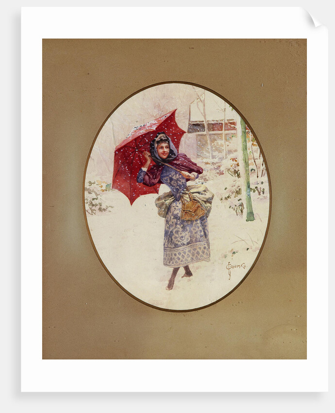 Women walk through the snow, c. 1900 by Sergei Sergeyevich Solomko