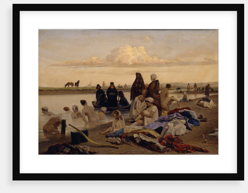 Monks. Wrongly stranded, 1870s by Lev Grigoryevich Solovyev