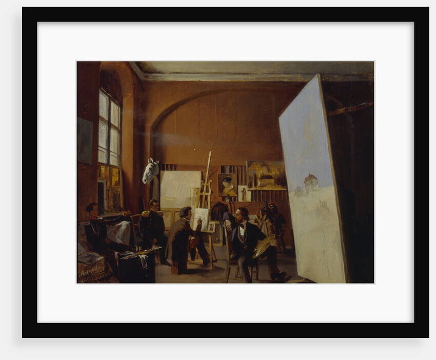 Studio of the painter Count Vasily Maksutov, 1858 by Yevgraf Semyonovich Sorokin