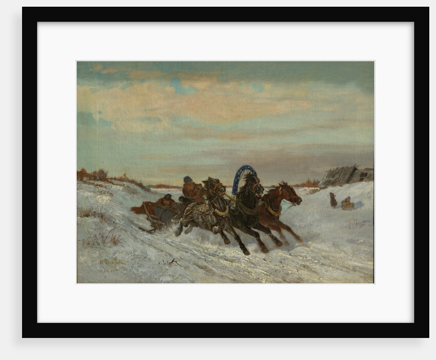 Troika on a Winter Road, End 1860s-Early 1870s by Nikolai Yegorovich Sverchkov