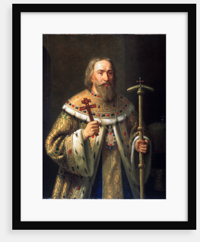 Portrait of Patriarch Filaret of Moscow (Fyodor Nikitich Romanov), Mid of the 19th cen by Nikanor Leontievich Tiutriumov