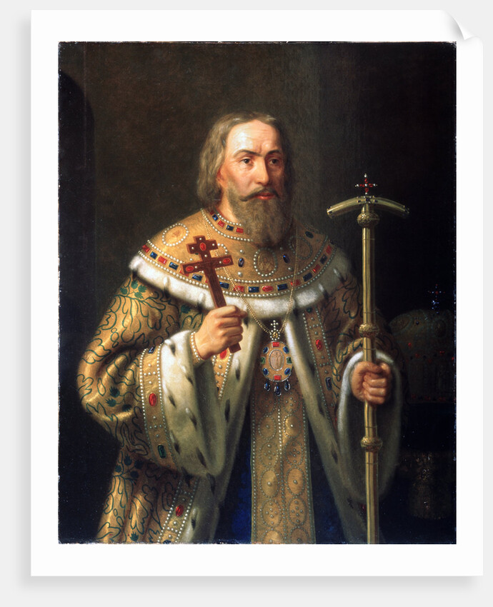 Portrait of Patriarch Filaret of Moscow (Fyodor Nikitich Romanov), Mid of the 19th cen by Nikanor Leontievich Tiutriumov
