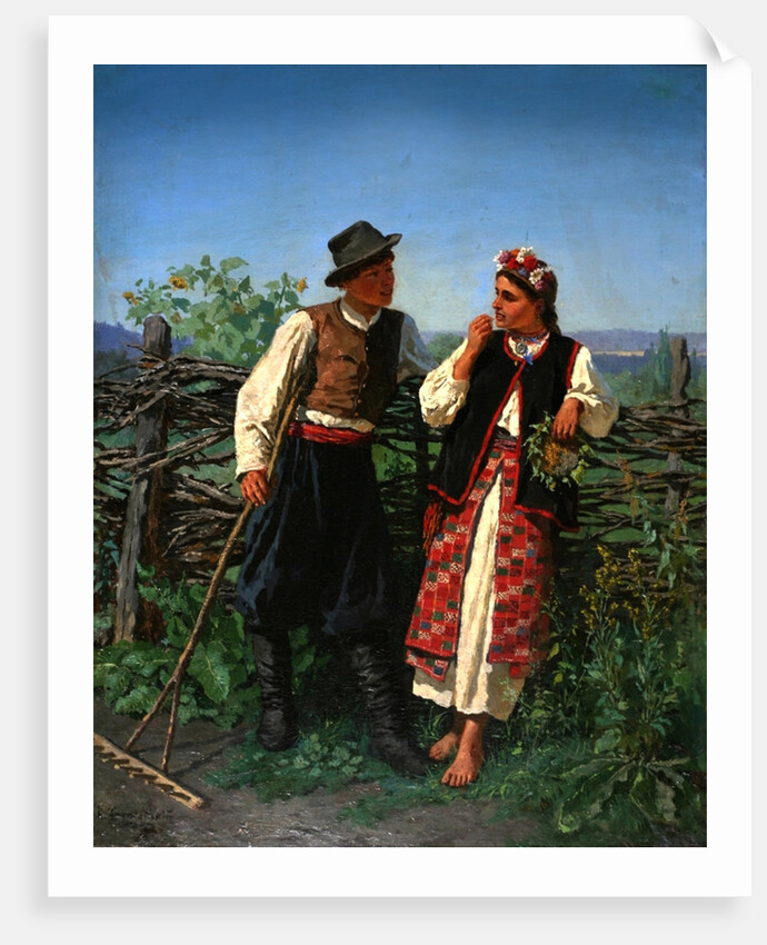 At the Wattle-fence, 1863 by Konstantin Alexandrovich Trutovsky