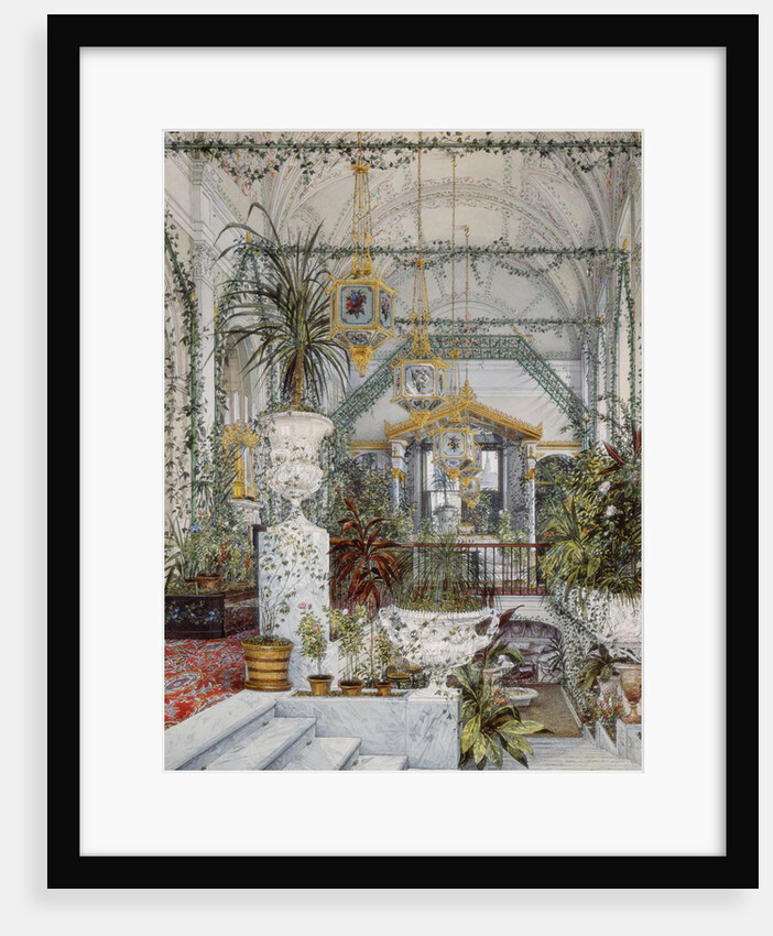Interiors of the Winter Palace. The Winter Garden of Empress Alexandra Fyodorovna, 1860s by Konstantin Andreyevich Ukhtomsky