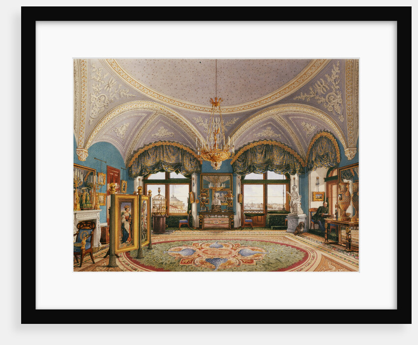 Interiors of the Winter Palace. The Corner Drawing Room of Emperor Nicholas I, Mid of the 19th cen by Konstantin Andreyevich Ukhtomsky
