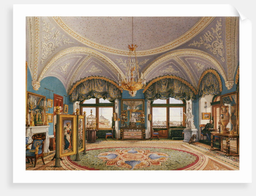 Interiors of the Winter Palace. The Corner Drawing Room of Emperor Nicholas I, Mid of the 19th cen by Konstantin Andreyevich Ukhtomsky