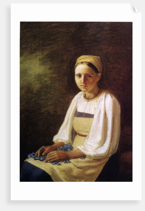A Peasant Girl with cornflowers, 1820s by Alexei Gavrilovich Venetsianov