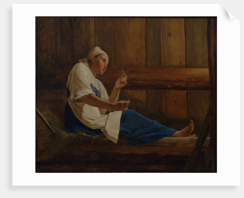 Girl on a hay mattress by Alexei Gavrilovich Venetsianov