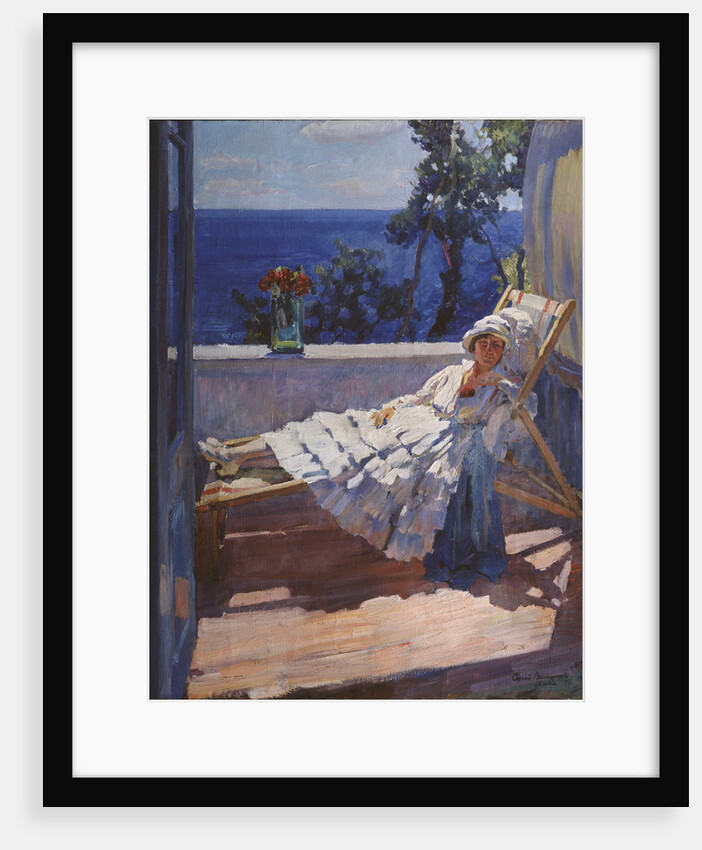 A lady on the balcony, 1916 by Sergei Arsenyevich Vinogradov