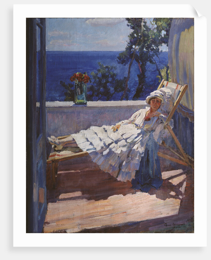 A lady on the balcony, 1916 by Sergei Arsenyevich Vinogradov