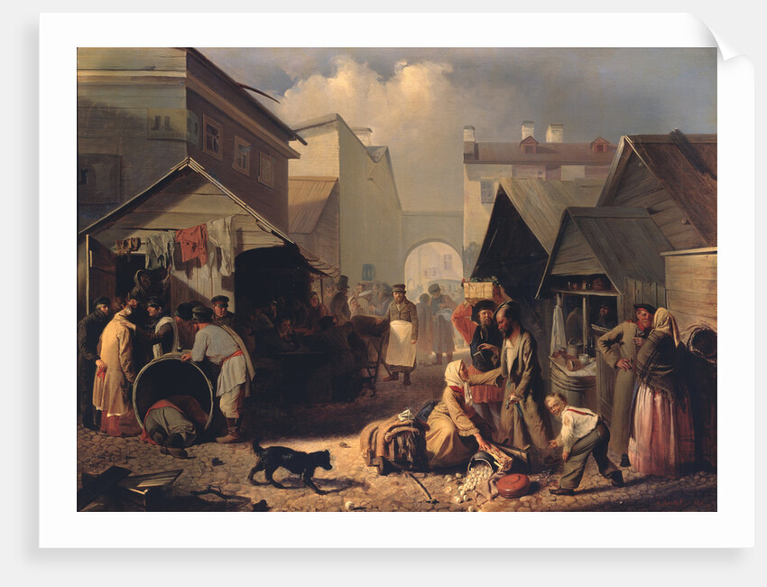 Refreshment Stall in St. Petersburg, 1858 by Adrian Markovich Volkov