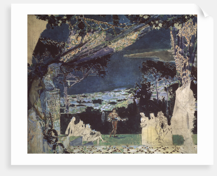 Italy. Night in Naples. Curtain design for the Private Russian Opera, 1891 by Mikhail Alexandrovich Vrubel