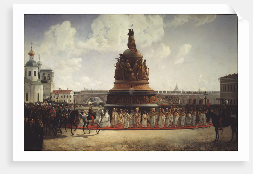The Consecration of the Monument  to the Millennium of Russia in Novgorod on 1862, 1864 by Gottfried Willewalde