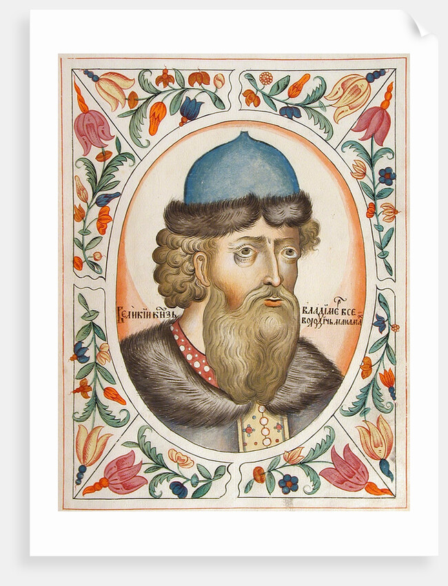 Grand Prince Vladimir II Monomakh of Kiev by Russian Master