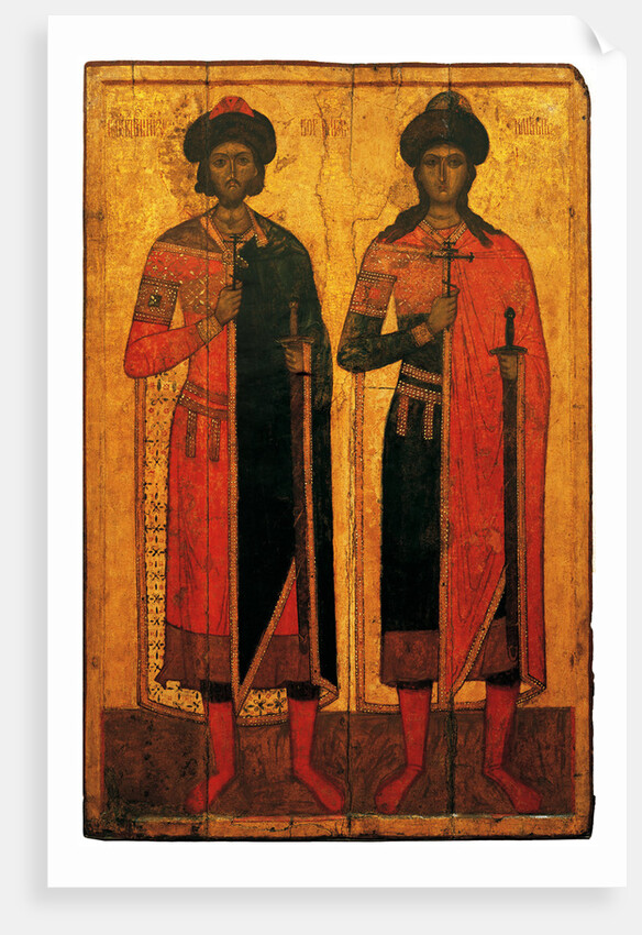 Saints Boris and Gleb, Mid of the 14th cen by Russian icon