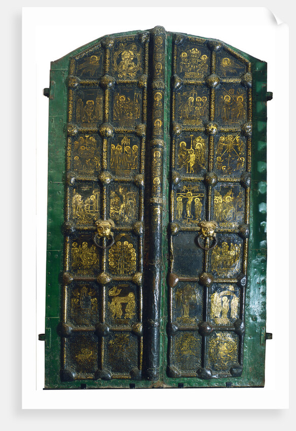Golden gates of the Cathedral of the Nativity in Suzdal, Early 13th cen by Russian master