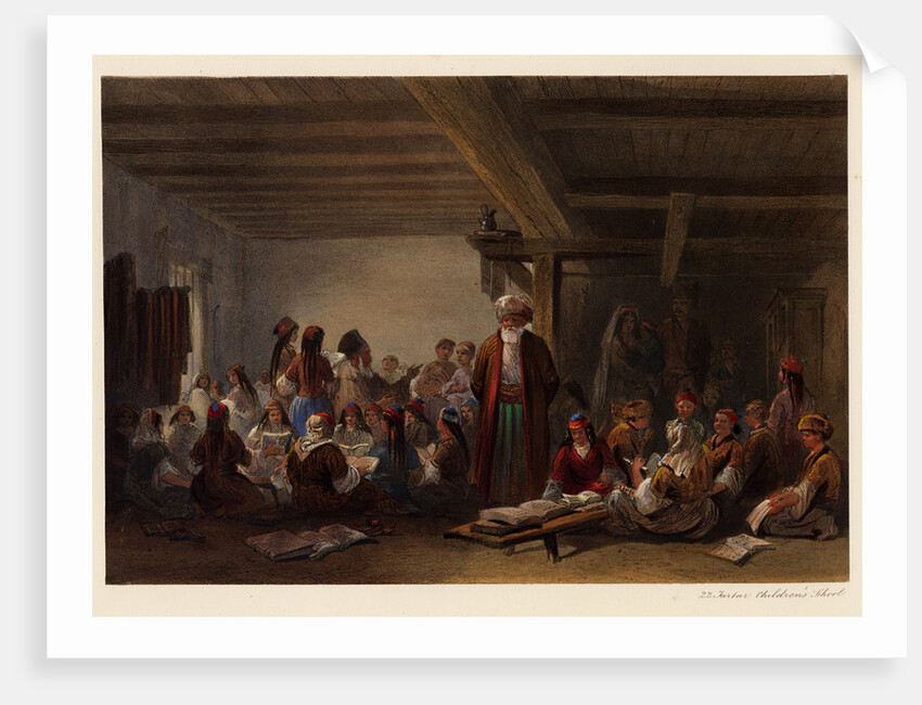 Crimean Tatars Childrens School, 1856 by Carlo Bossoli