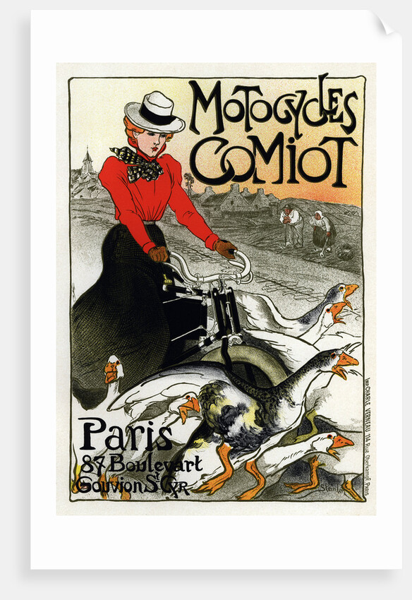 Motocycles Comiot (Advertising Poster) by Theophile Alexandre Steinlen