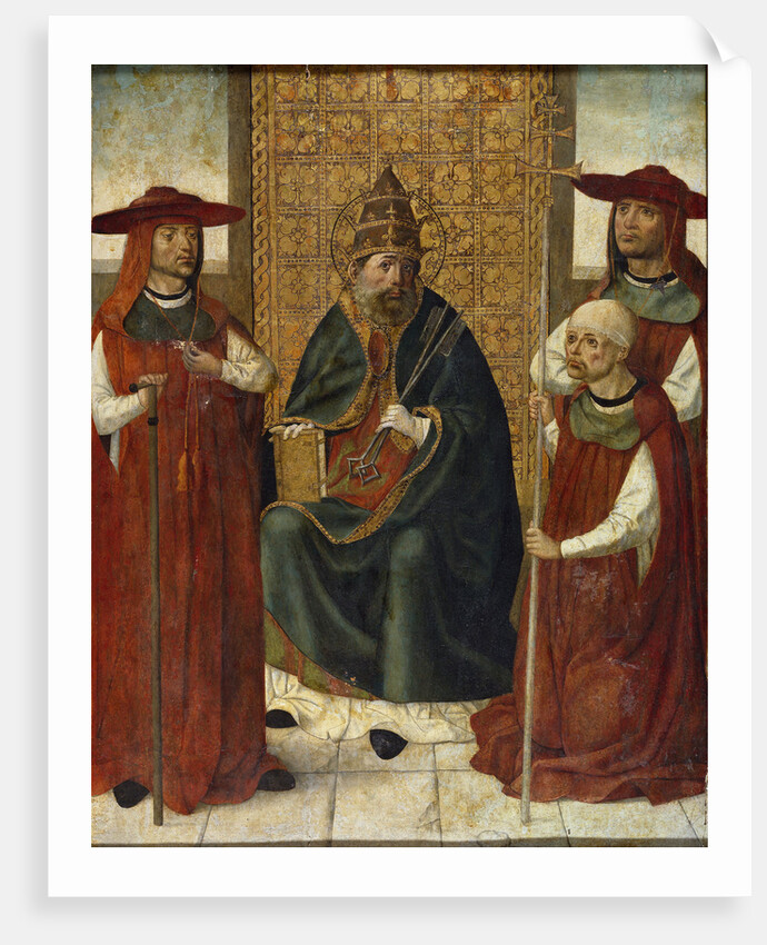 Cardinal Pedro González de Mendoza praying before Saint Peter, 1490-1495 by Anonymous