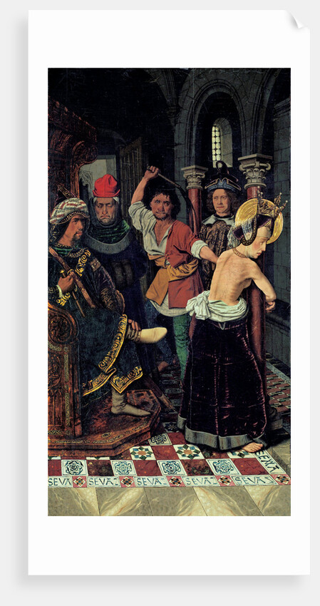 The Flagellation of Saint Engratia, ca 1475 by Bartolomé Bermejo