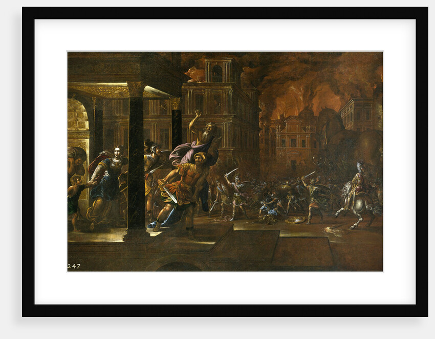 The Fire of Troy, Mid of 17th cen by Juan de la Corte