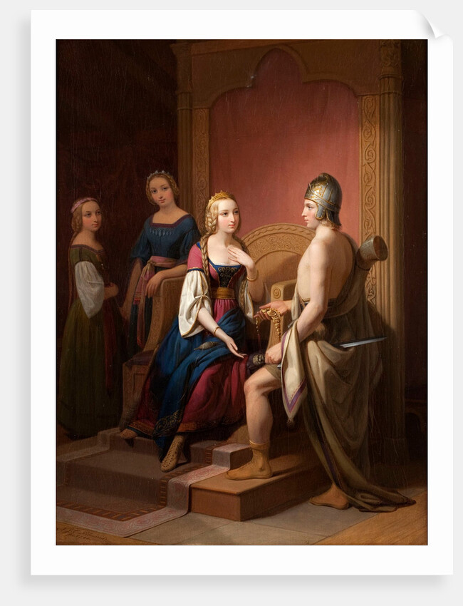 Heimdall returns the Brisingamen to Freya, 1846 by Nils Jakob Blommér