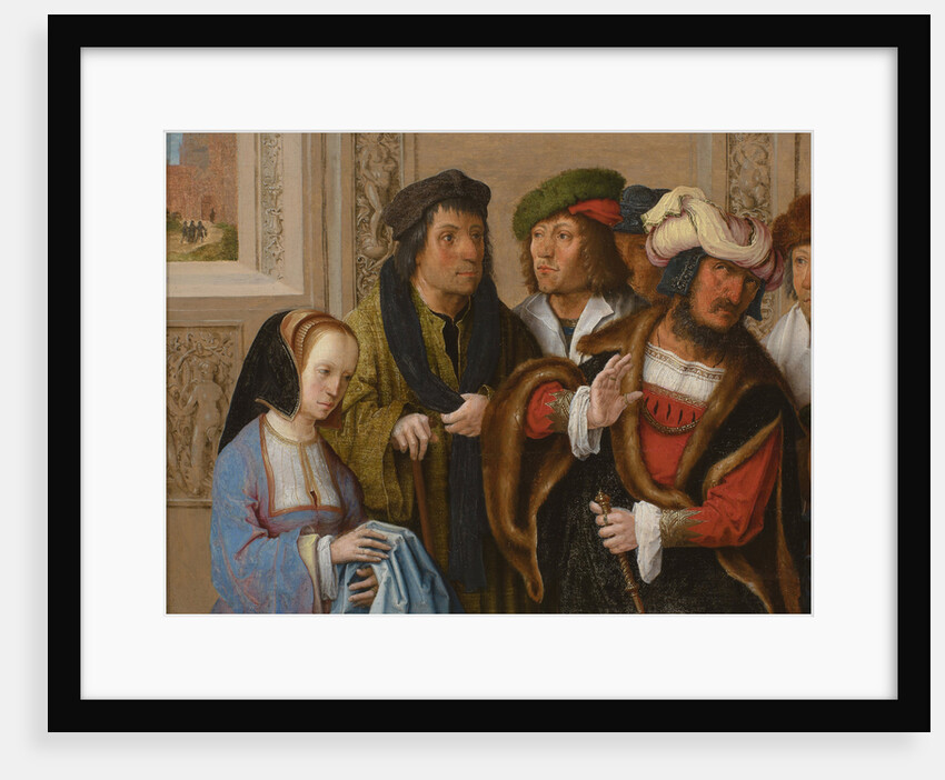 Potiphars Wife Displays Josephs Garment, c. 1512 by Lucas Leyden van