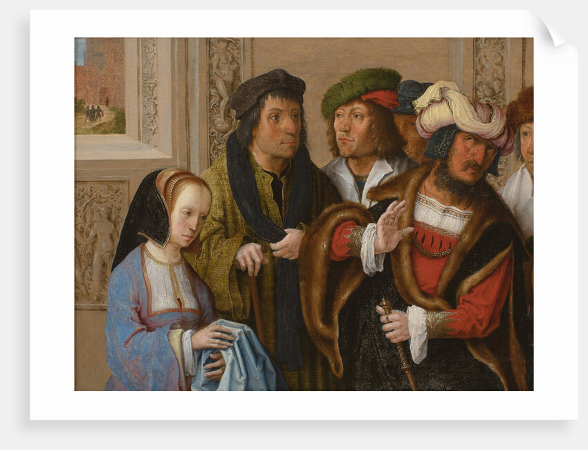 Potiphars Wife Displays Josephs Garment, c. 1512 by Lucas Leyden van