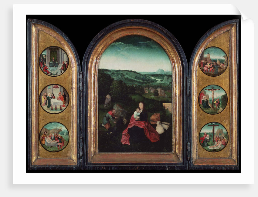 Rest on the Flight into Egypt (Triptych), ca 1515 by Follower of Joachim Patinir
