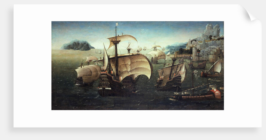 Portuguese Carracks off a Rocky Coast, c.1540 by Follower of Joachim Patinir