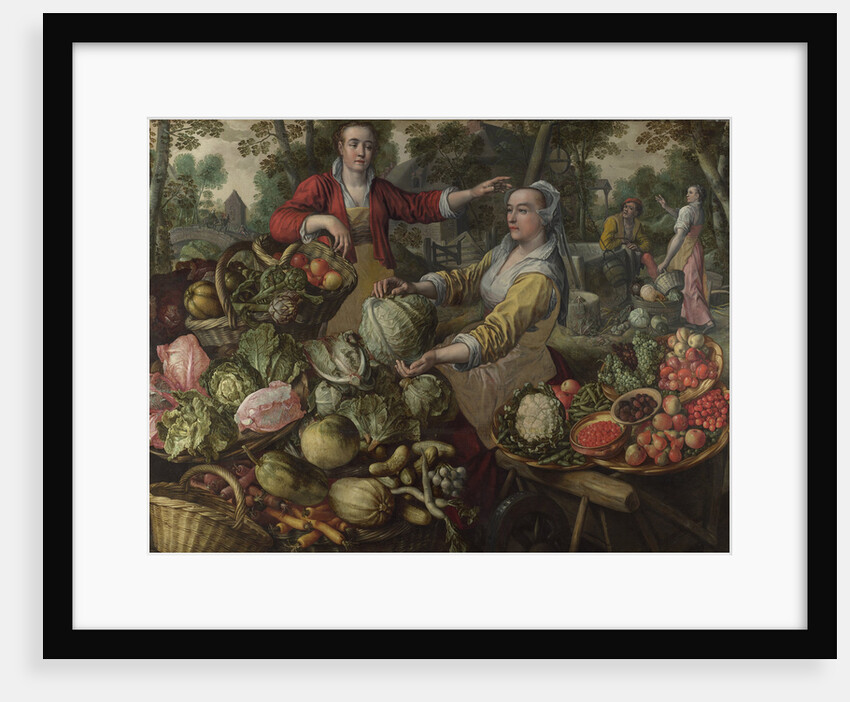 The Four Elements: Earth. A Fruit and Vegetable Market with the Flight into Egypt in the Background, 1569 by Joachim Beuckelaer