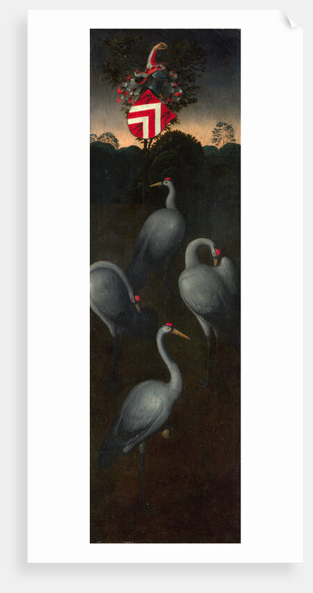 Cranes with the coat of arms of the Pagagnotti family (The reverse of a Panel from a Triptych), c. 1480 by Hans Memling