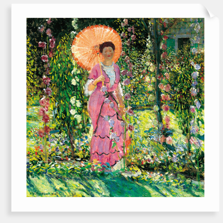 Hollyhocks by Frederick Carl Frieseke