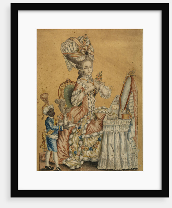 Lady at a Toilette with a black boy, 1770s by Anonymous