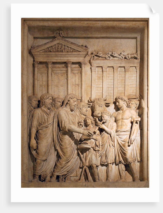 Marcus Aurelius and members of the Imperial family offer sacrifice in gratitude for success against Germanic tribes, ca 176-182 by Classical sculpture Art of Ancient Rome