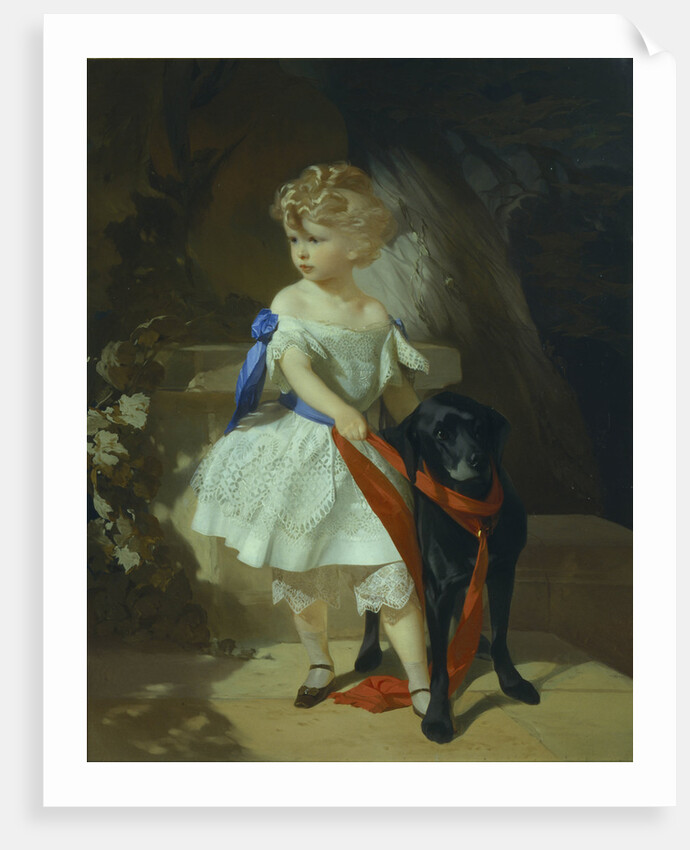 Girl with Dog, 1860s by Ivan Kosmich Makarov